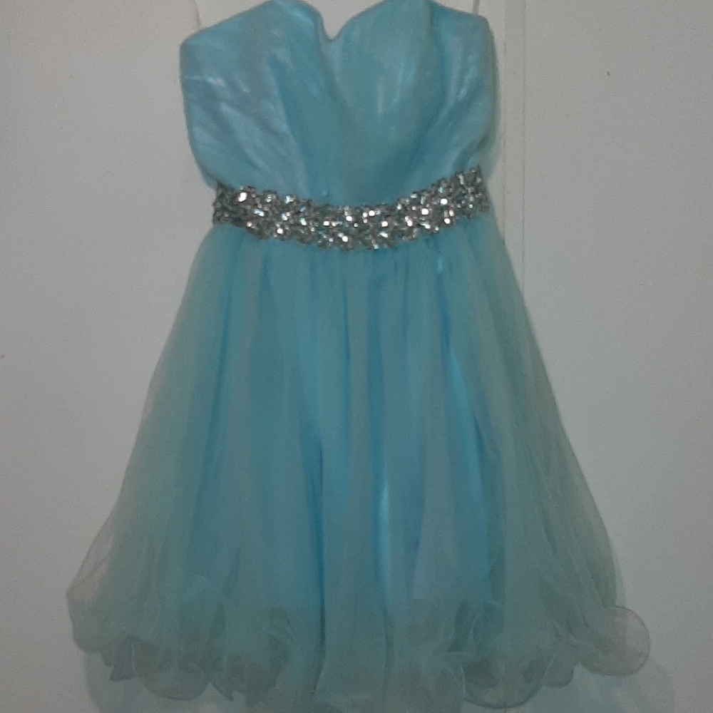 Short Sky Blue Prom Dress